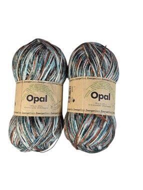 Opal German Sock Yarn 75% Wool 25% Nylon 100g Skein Lot of 2 3707